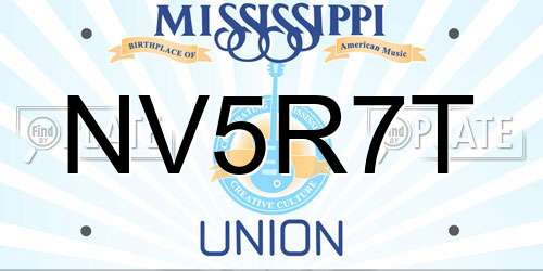 NV5R7T Mississippi License Plate