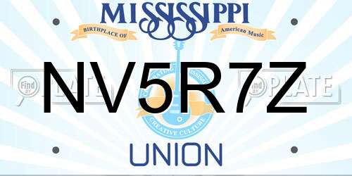 NV5R7Z Mississippi License Plate