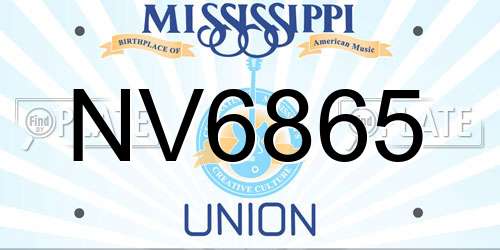 NV6865 Mississippi License Plate