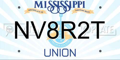NV8R2T Mississippi License Plate