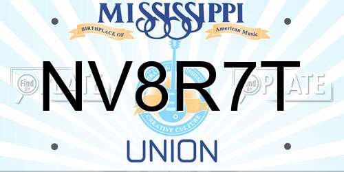 NV8R7T Mississippi License Plate
