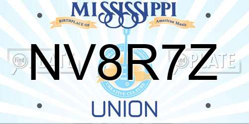 NV8R7Z Mississippi License Plate