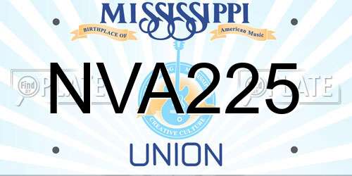 NVA225 Mississippi License Plate