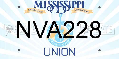 NVA228 Mississippi License Plate