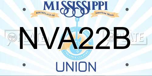 NVA22B Mississippi License Plate
