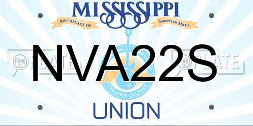 NVA22S Mississippi License Plate