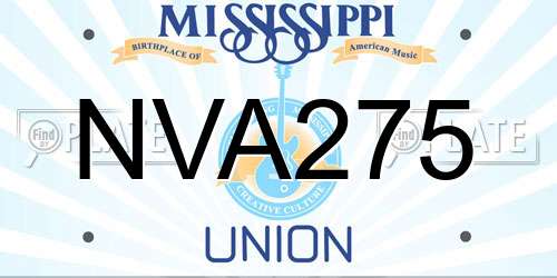 NVA275 Mississippi License Plate