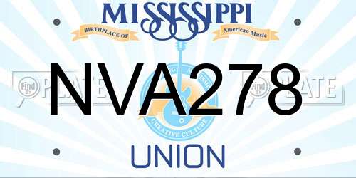 NVA278 Mississippi License Plate