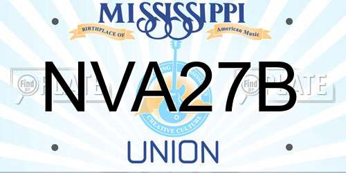 NVA27B Mississippi License Plate