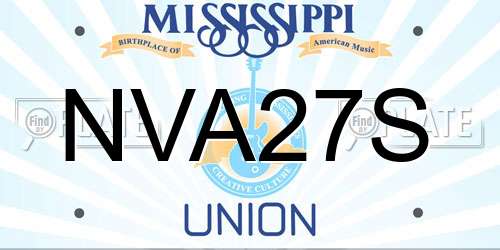 NVA27S Mississippi License Plate