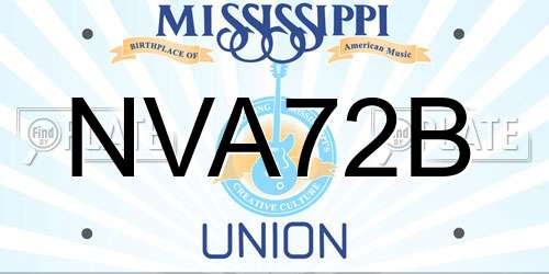 NVA72B Mississippi License Plate
