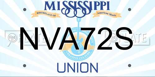 NVA72S Mississippi License Plate
