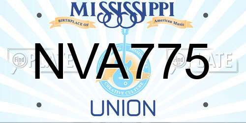 NVA775 Mississippi License Plate
