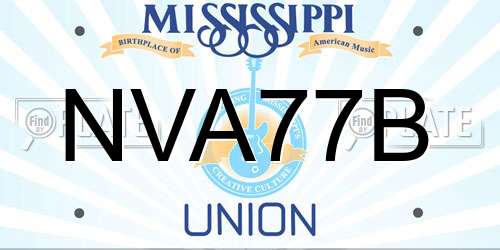 NVA77B Mississippi License Plate