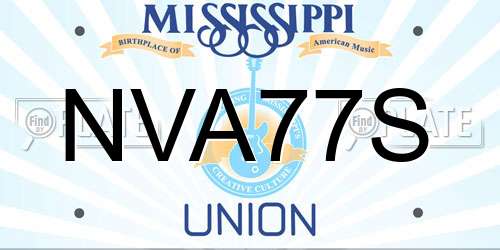 NVA77S Mississippi License Plate
