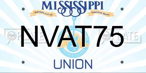 NVAT75 Mississippi License Plate