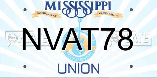 NVAT78 Mississippi License Plate