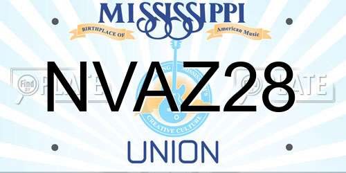 NVAZ28 Mississippi License Plate