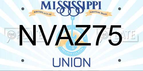NVAZ75 Mississippi License Plate