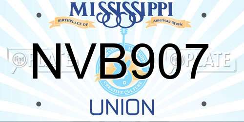 NVB907 Mississippi License Plate