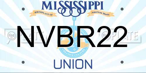 NVBR22 Mississippi License Plate