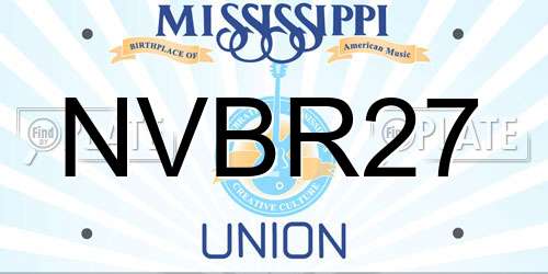 NVBR27 Mississippi License Plate