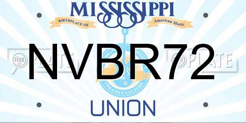 NVBR72 Mississippi License Plate