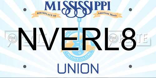 NVERL8 Mississippi License Plate