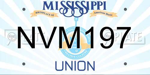 NVM197 Mississippi License Plate