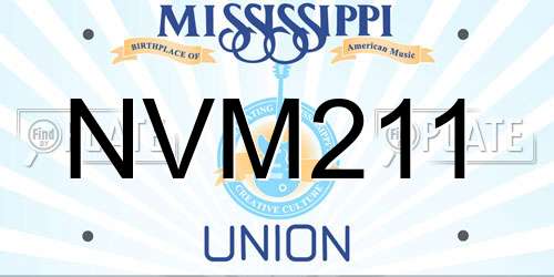 NVM211 Mississippi License Plate