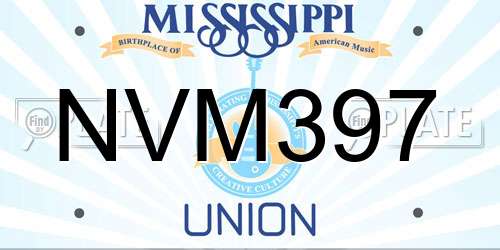 NVM397 Mississippi License Plate
