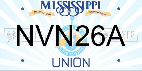 NVN26A Mississippi License Plate