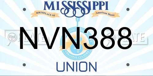 NVN388 Mississippi License Plate