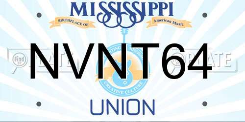 NVNT64 Mississippi License Plate