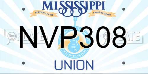 NVP308 Mississippi License Plate