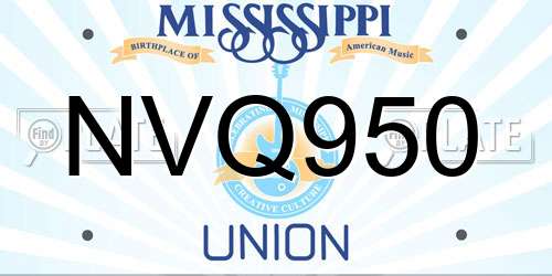 NVQ950 Mississippi License Plate