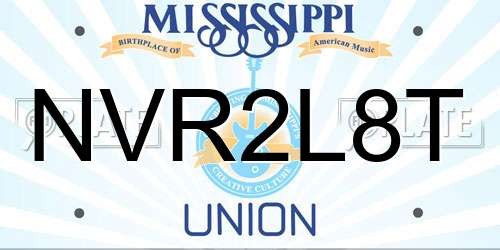 NVR2L8T Mississippi License Plate