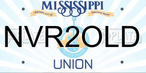 NVR2OLD Mississippi License Plate