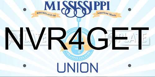 NVR4GET Mississippi License Plate