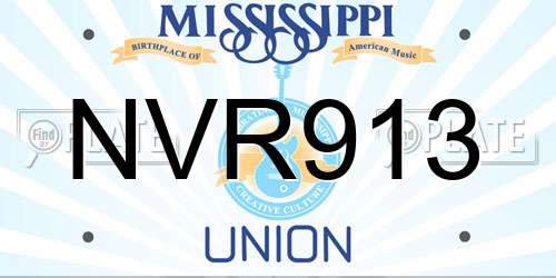 NVR913 Mississippi License Plate