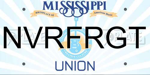 NVRFRGT Mississippi License Plate