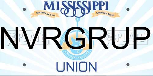 NVRGRUP Mississippi License Plate