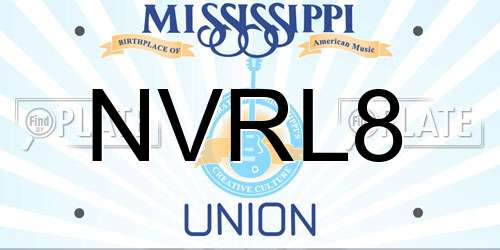 NVRL8 Mississippi License Plate