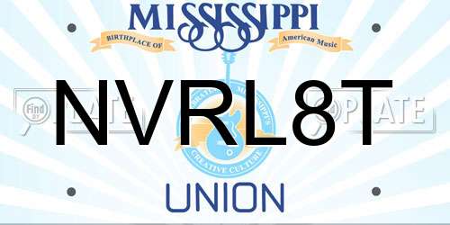 NVRL8T Mississippi License Plate