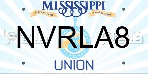 NVRLA8 Mississippi License Plate