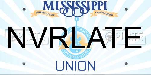 NVRLATE Mississippi License Plate