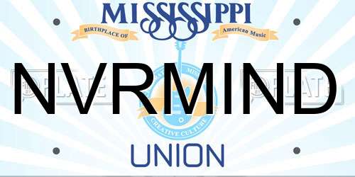NVRMIND Mississippi License Plate