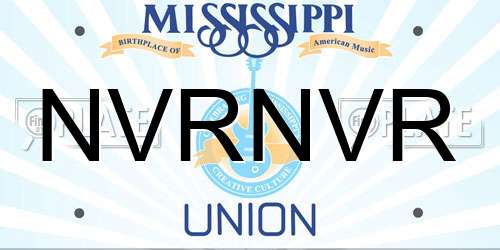 NVRNVR Mississippi License Plate