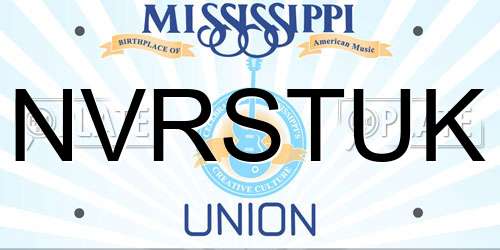 NVRSTUK Mississippi License Plate
