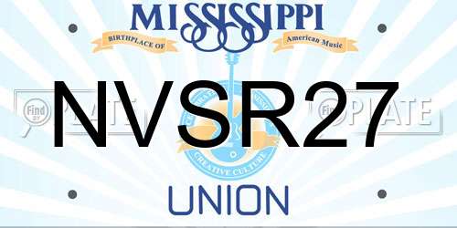 NVSR27 Mississippi License Plate